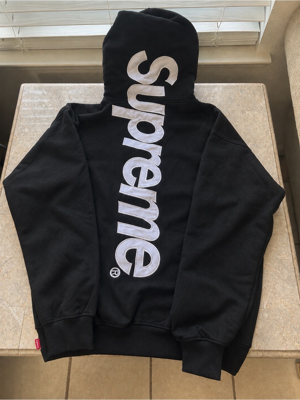 Supreme Black Hoodie - Men's Sweatshirt Winter Fleece Hood Size M